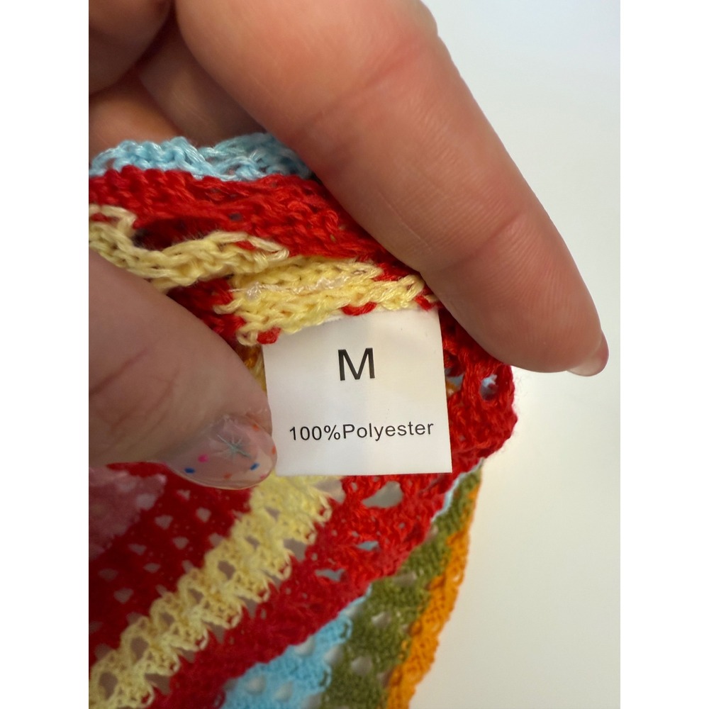 Y2K Rainbow Crochet Cover Up Dres - Picture 6 of 6